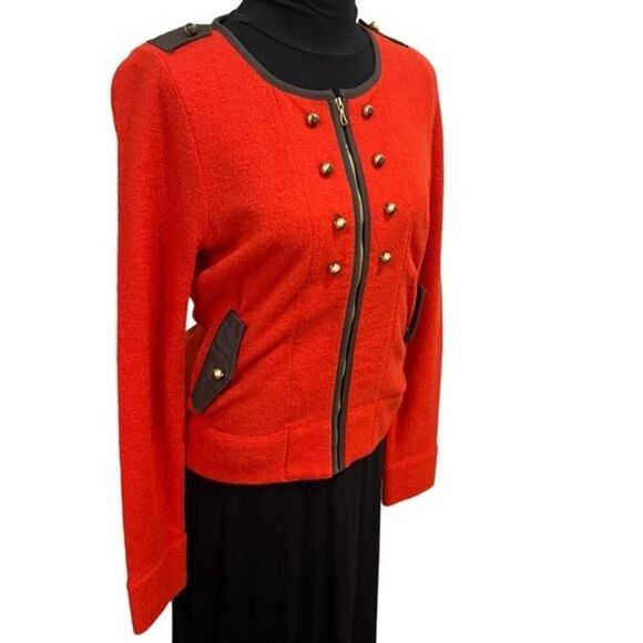 Leifsdottir Anthropologie colonel cardigan Red 100% wool sweater jacket small - Picture 5 of 12